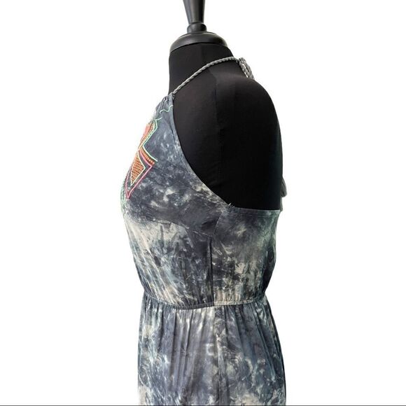 𝅺flying Tomato Tie Dye Embroidered Halter Maxi Sz S - Picture 7 of 13
